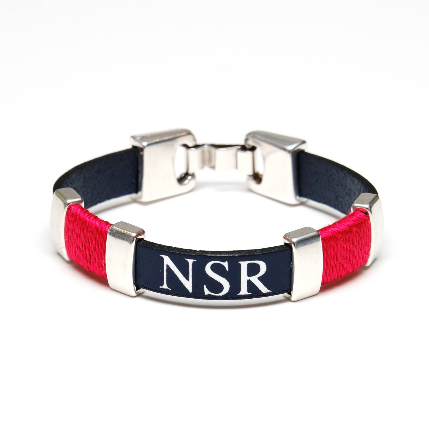 Essex Bracelet - Navy/Red/Silver: M