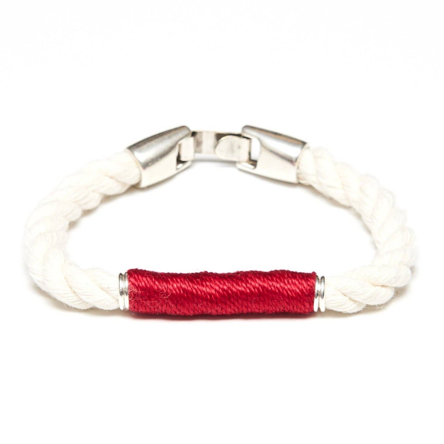 Beacon Bracelet - Ivory/Red/Silver: M