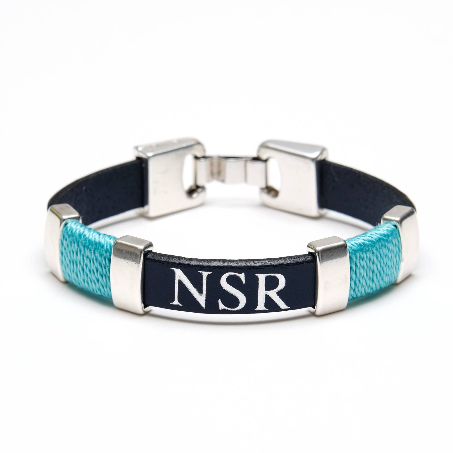 Essex Bracelet - Navy/Turquoise/Silver: M