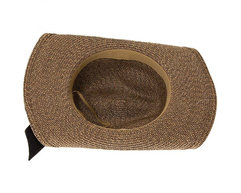 Packable Straw Cowgirl Hat W/ Bow - 2 Colors: Natural/Blush