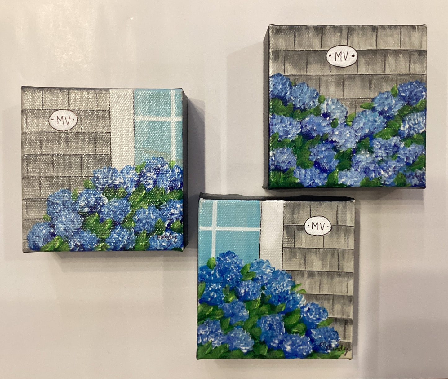 Hand Painted Hydrangeas 4”x4”