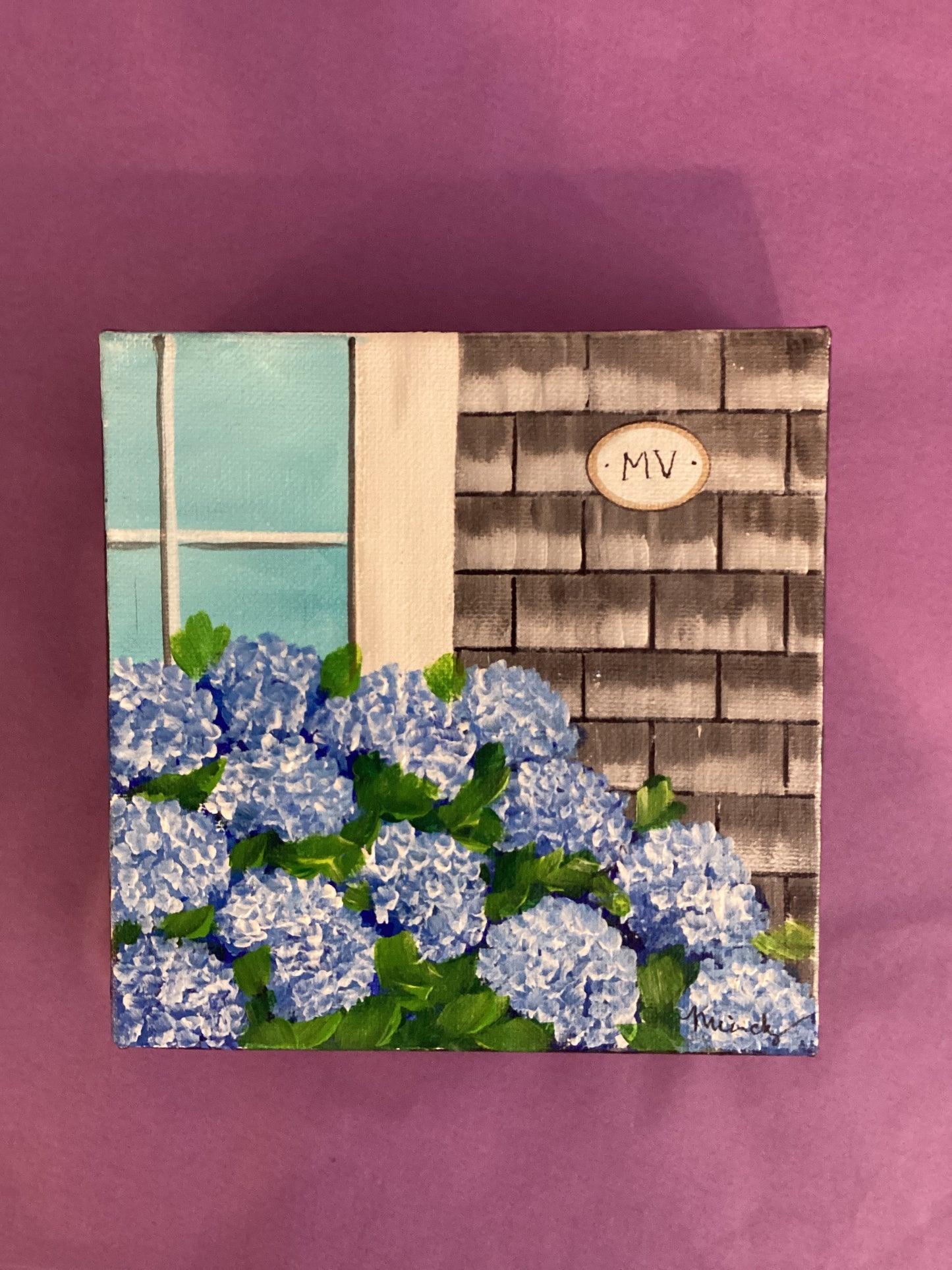 Hand Painted MV Hydrangeas 4x4