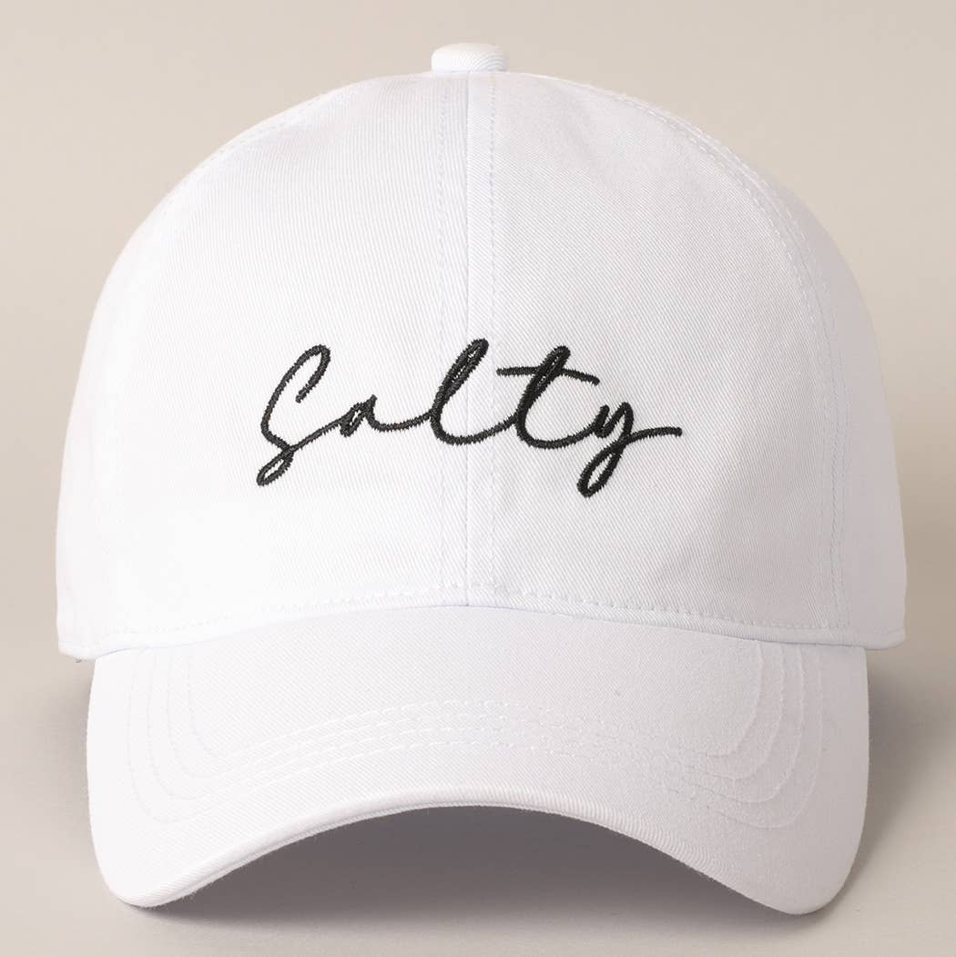 Salty Lettering Embroidery Baseball Cap: One Size / BURNT ORANGE