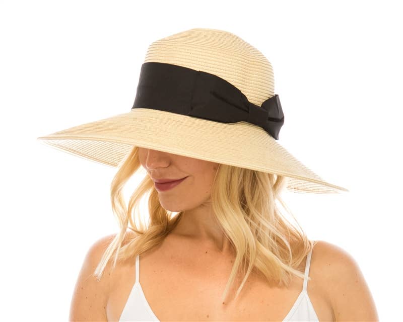 Glamorous Women's Straw Sun Hat : Light Natural