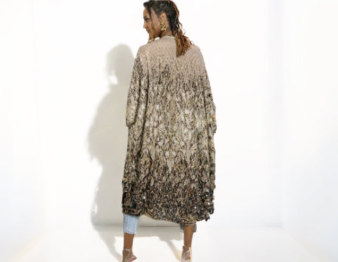 Bronze Sequins Fly Jacket