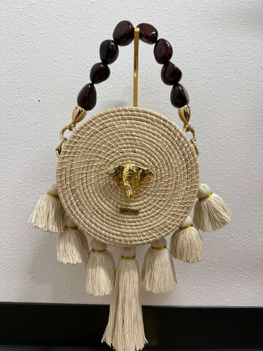 Iraca Palm flat raw Beige + Elephant Charm