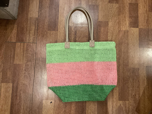 Pink and green beach bag